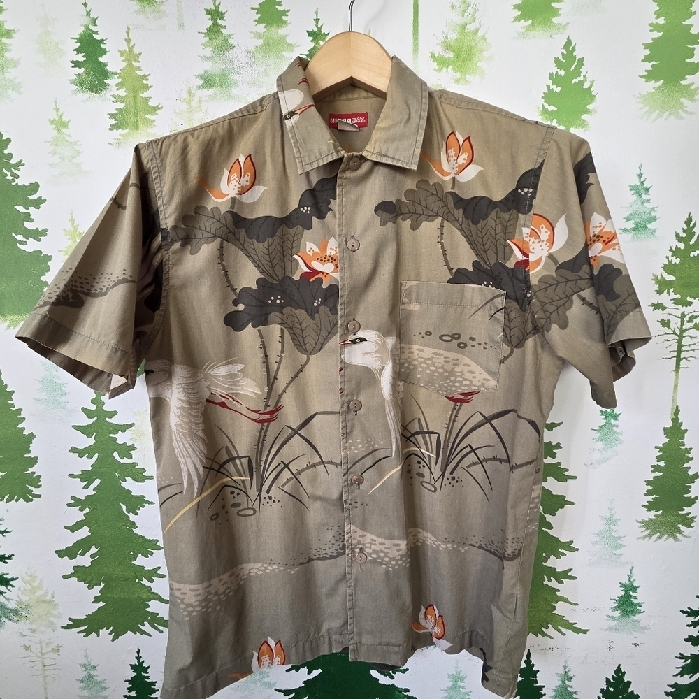 Men's Unionbay Olive Green Patterned Shirt